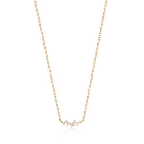 14kt Gold Stargazer Natural Diamond Constellation Necklace